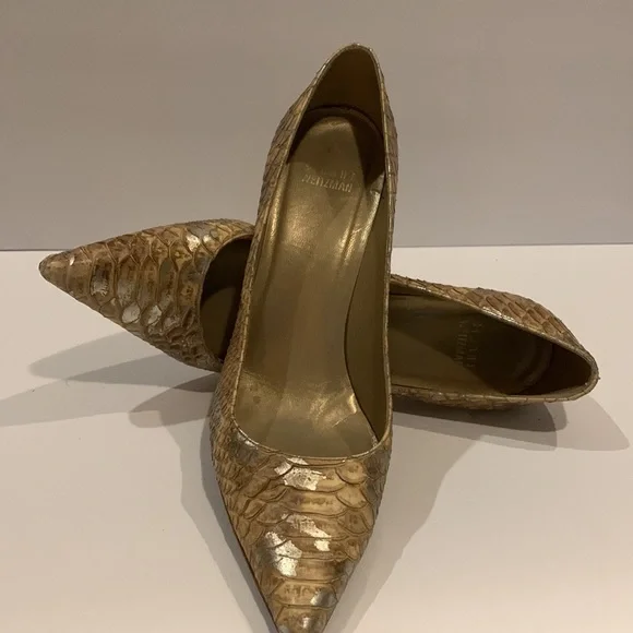 Stuart Weitzman Snakeskin Stilettos Size 9 - Picture 4 of 7